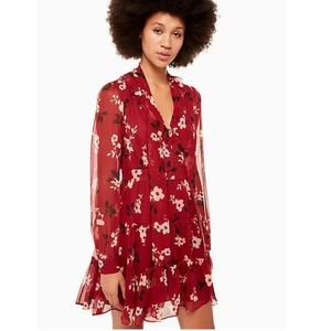 Kate Spade Camelia Chiffon‎ Floral Mini Dress H16